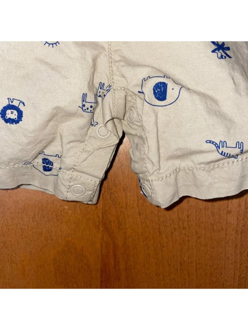Carter's Overalls Tan Blue Lion Elephant Size 12M